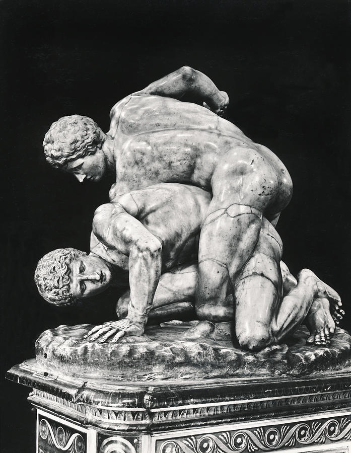 Ancient Wrestling Sculpture Photograph by Underwood Archives