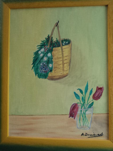 Flower Painting - And Flower Basket by Artur Domenech