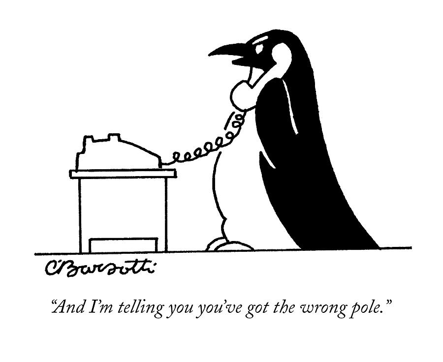 And Im Telling You Youve Got The Wrong Pole Drawing by Charles Barsotti