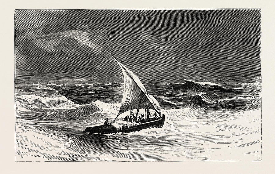 Vintage Drawing - And Smuggled Across To Jeddah In A Slave Dhow, Engraving by English School