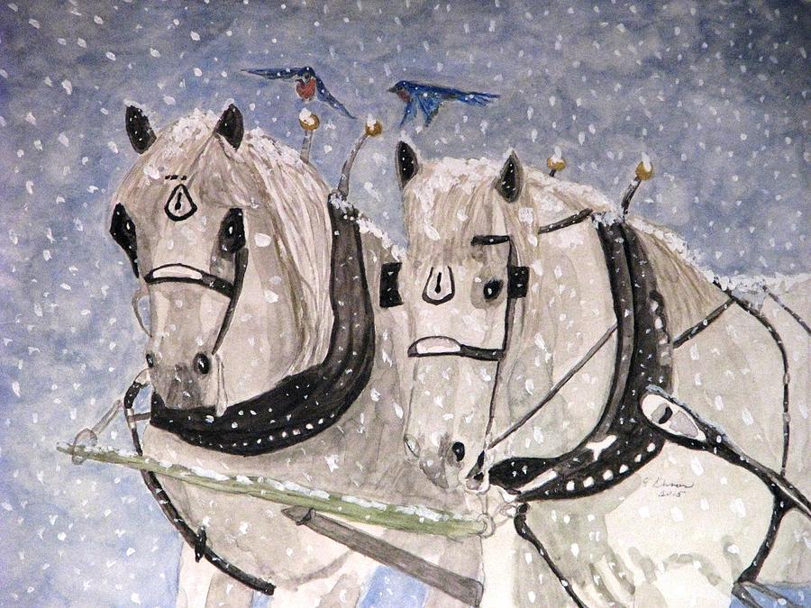 And Then Came The Snow Painting by Angela Davies