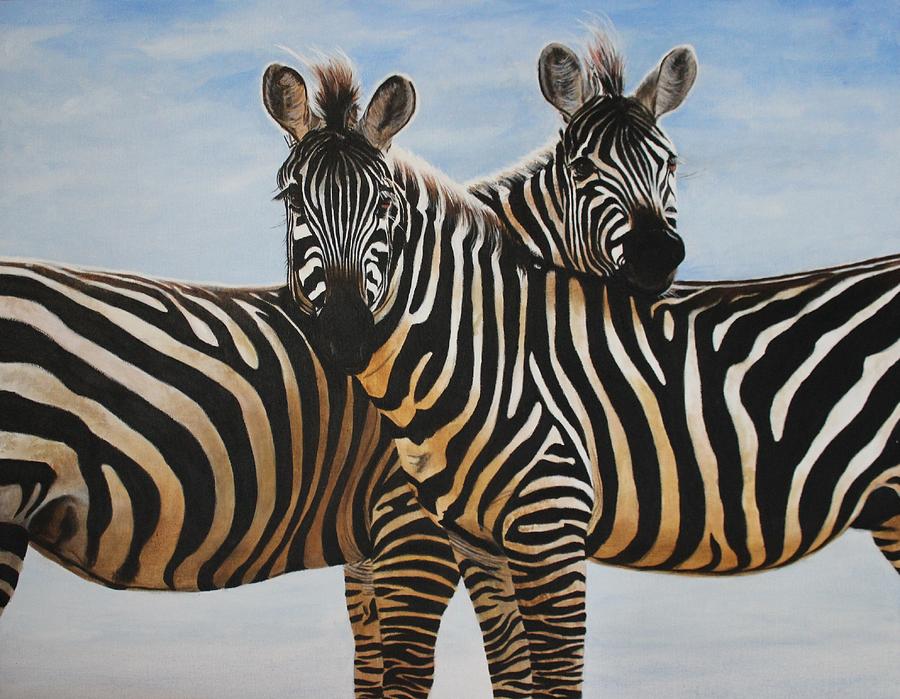 Zebra Painting - And They Came in Pairs by Stacy Crane