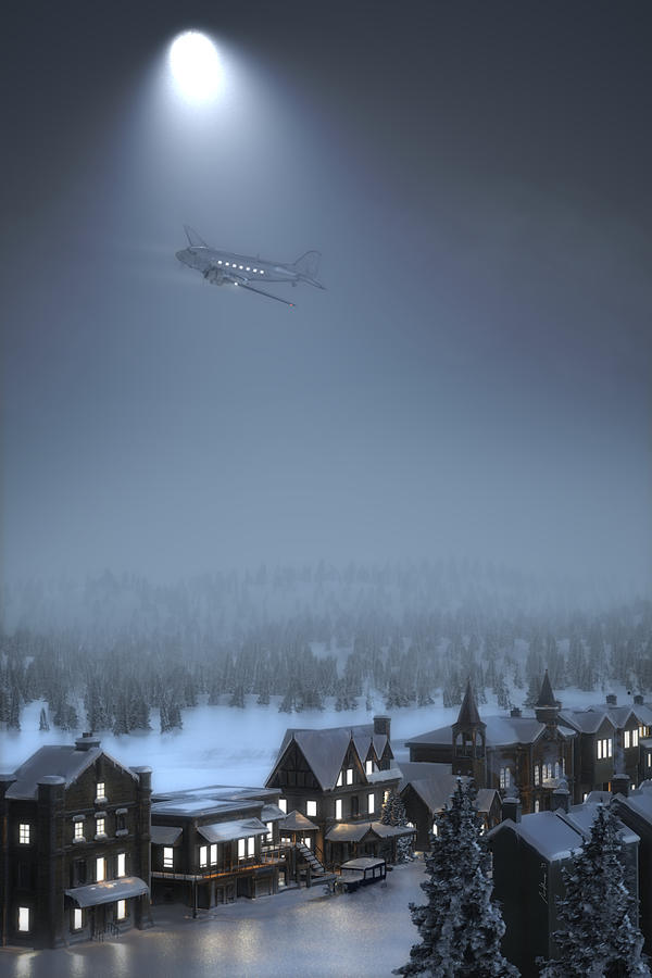 Christmas Painting - And to all a good night by Adam Burch