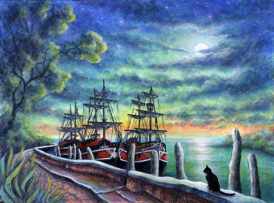 Sunset Painting - And We Shall Sail My Love and I by Retta Stephenson