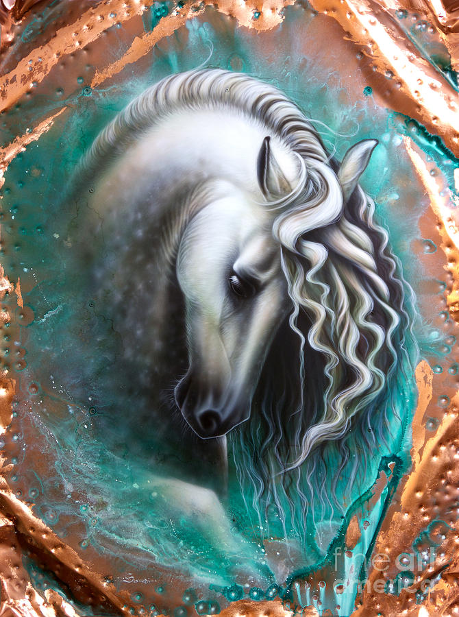 Andalusian - Copper Painting by Sandi Baker