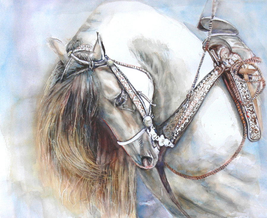 Horse Painting - Andalusian by June Conte Pryor