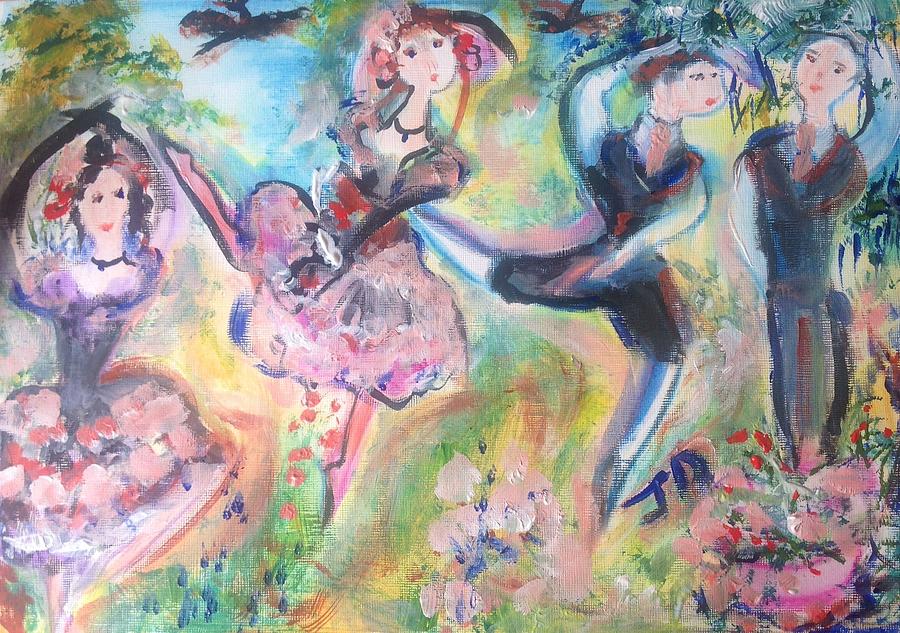 Andante in the garden  Painting by Judith Desrosiers