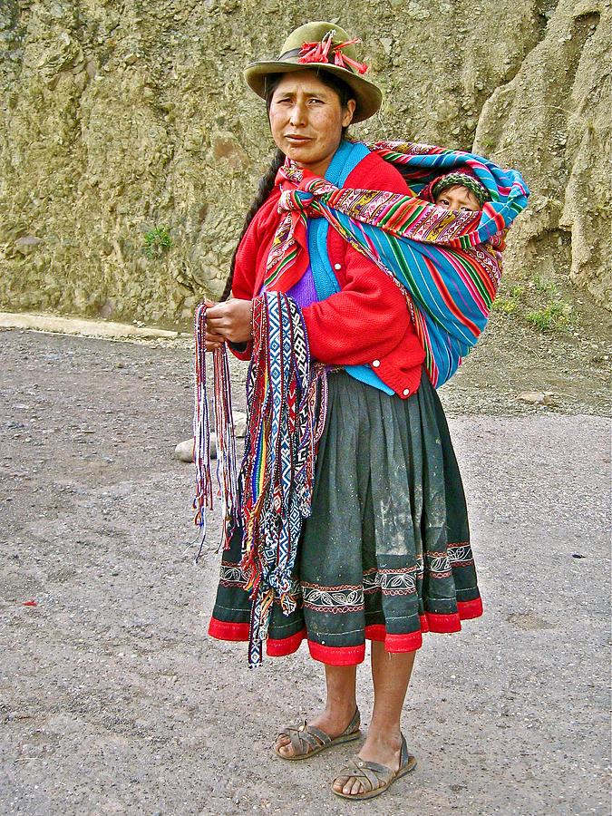 Andean Weaver Carrying Baby on her Back in Pisac-Peru Photograph by ...