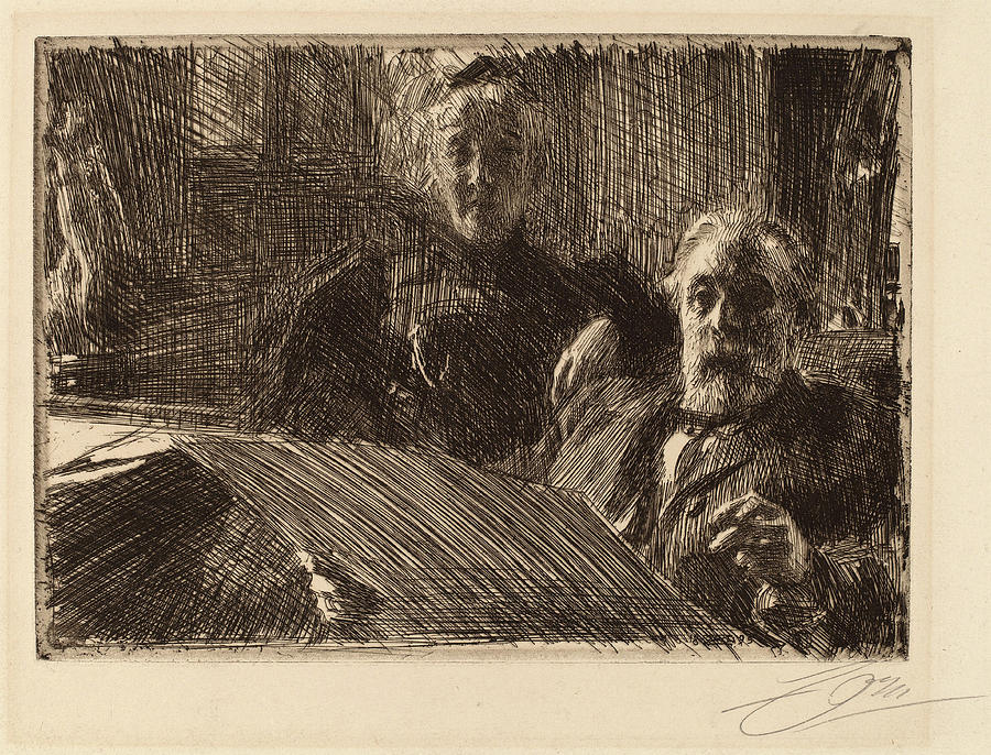 Anders Drawing - Anders Zorn, Mr. And Mrs by Quint Lox