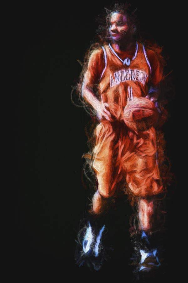 Anderson University Indiana Point Guard Painted Digitally Photograph by David Haskett II