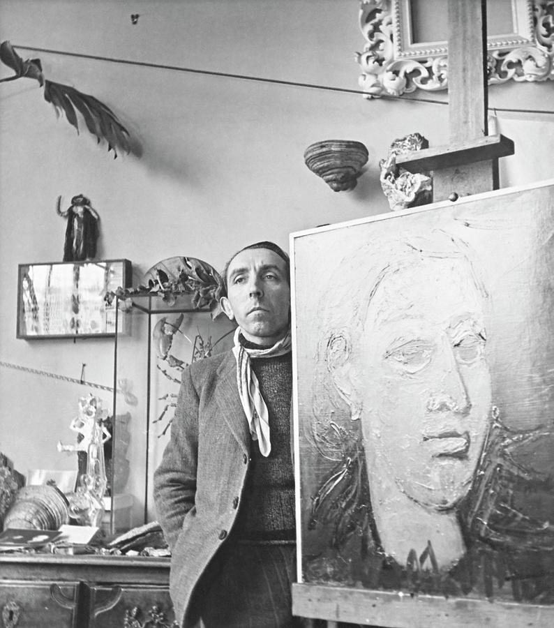 Andre Marchand With A Painting Photograph by Horst P. Horst