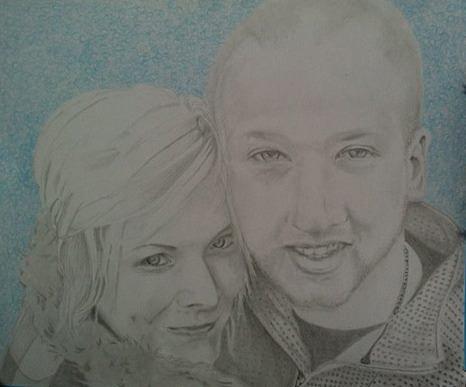 Black And White Drawing - Andrea and Dan by Carol Spitko