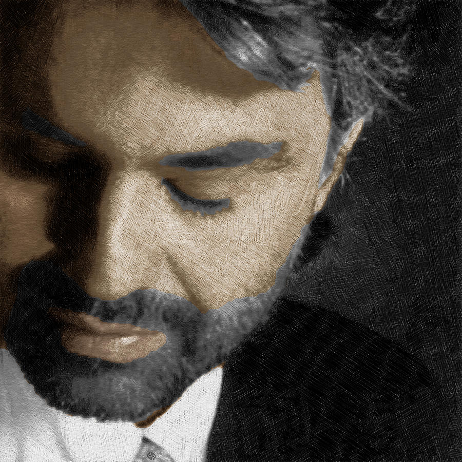 Andrea Bocelli And Square Painting by Tony Rubino