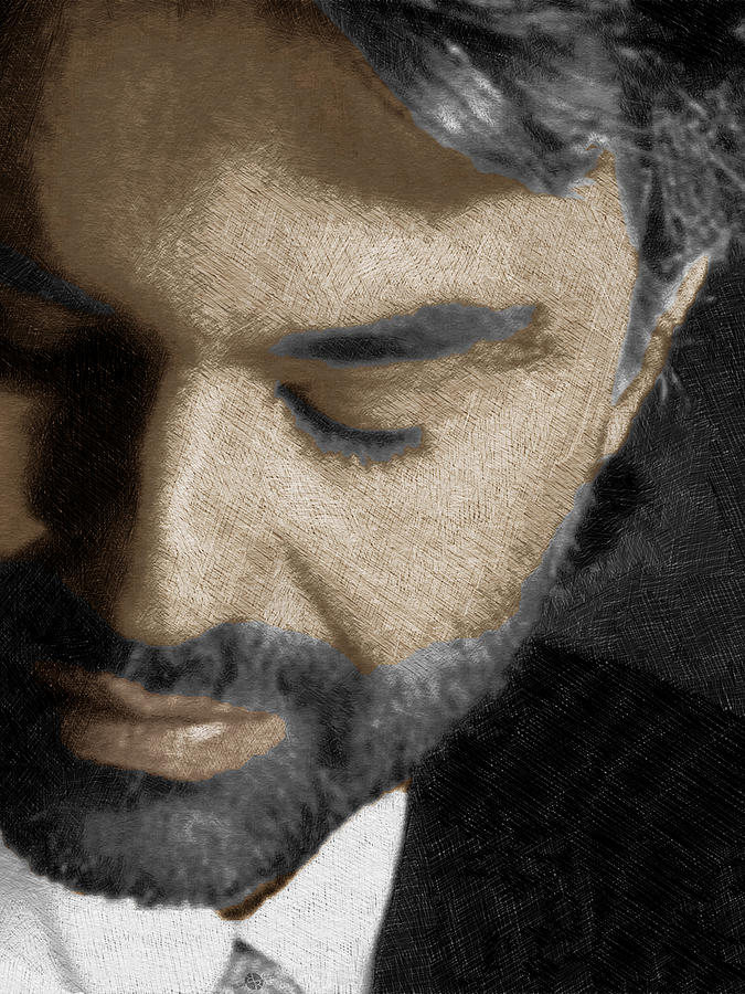 Portrait Painting - Andrea Bocelli And Vertical by Tony Rubino