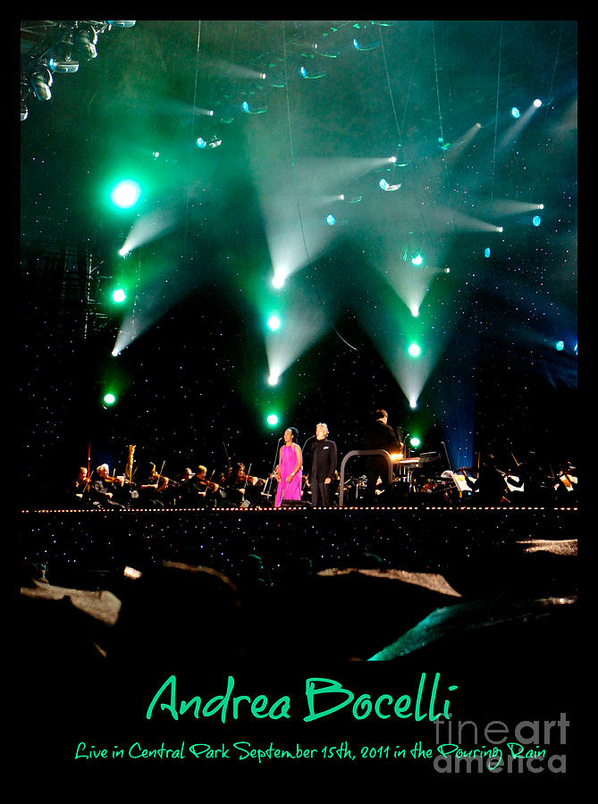 Andrea Bocelli Live in Central Park in the Pouring Rain Photograph by Lilliana Mendez