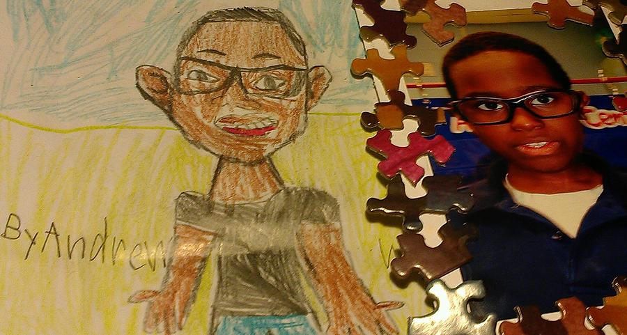 Autism Drawing - Andrew Autistic Art by Sonya Wilson