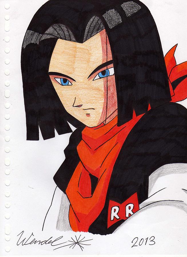 dragon ball z android 17 drawings