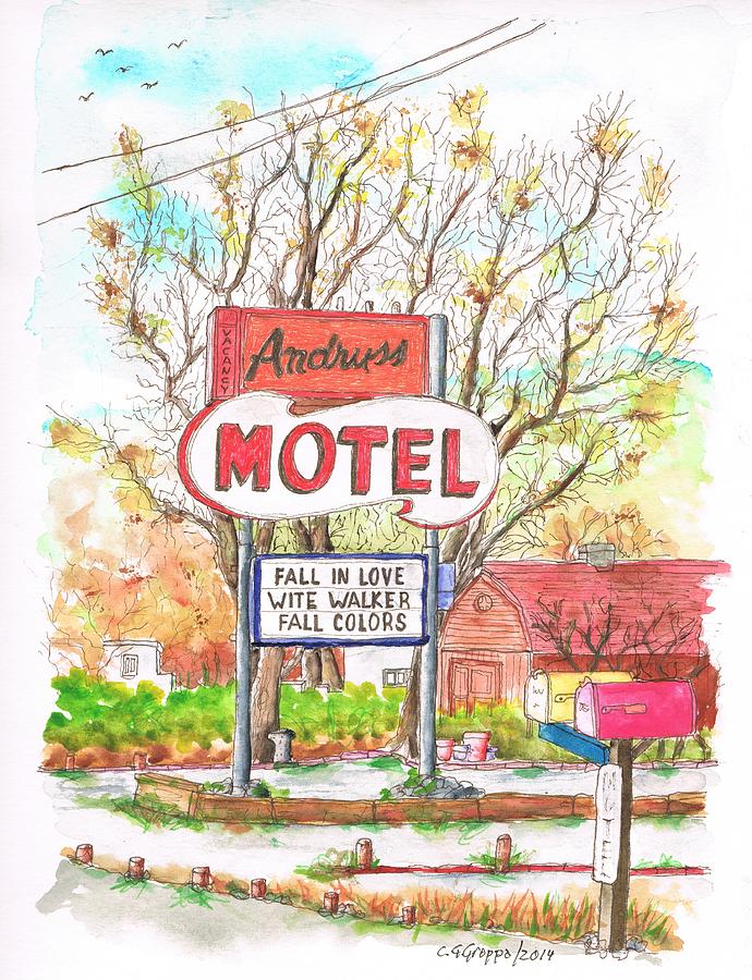 Andruss Motel in Route 66 - Walker -California Painting by Carlos G Groppa