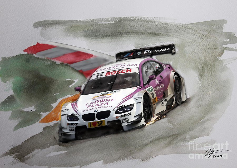 Andy Priaulx BMW DTM Mixed Media by Roger Lighterness