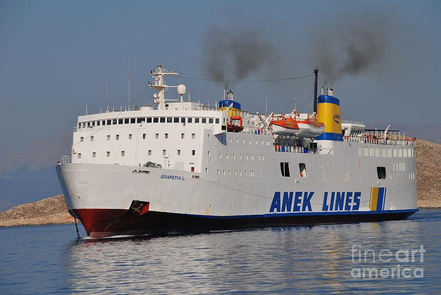 Anek lines ferry Halki Photograph by David Fowler