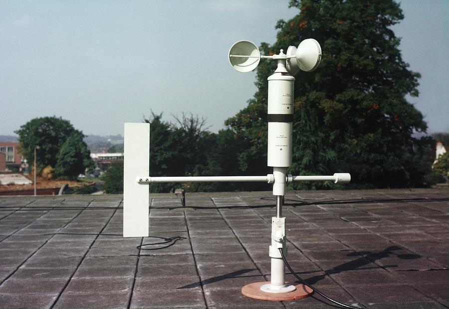 Anemometer Photograph by British Crown Copyright, The Met Office / Science Photo Library