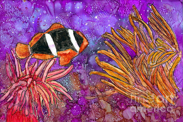 Anemone Fish Painting by Alene Sirott-Cope