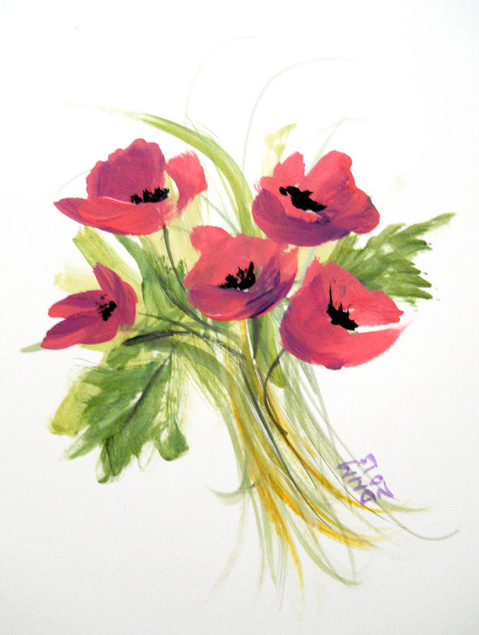 Anemone Flowers Painting by Dorothy Maier