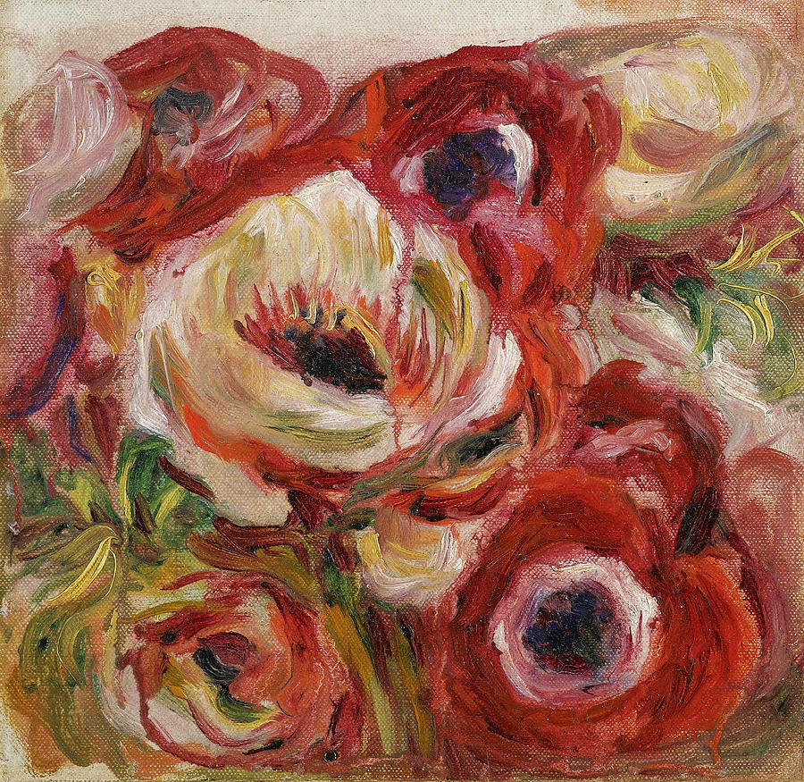 Anemones Painting by Pierre-Auguste Renoir
