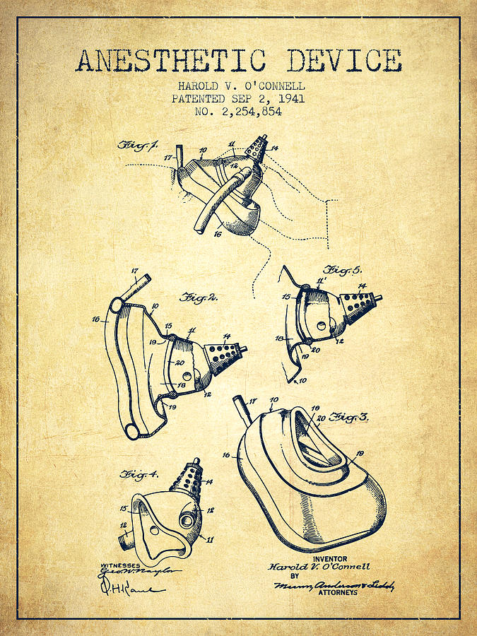 Anesthetic Digital Art - Anesthetic Device Patent From 1941 - Vintage by Aged Pixel Anesthetic Digital Art - Anesthetic Device Patent From 1941 - Vintage by Aged Pixel