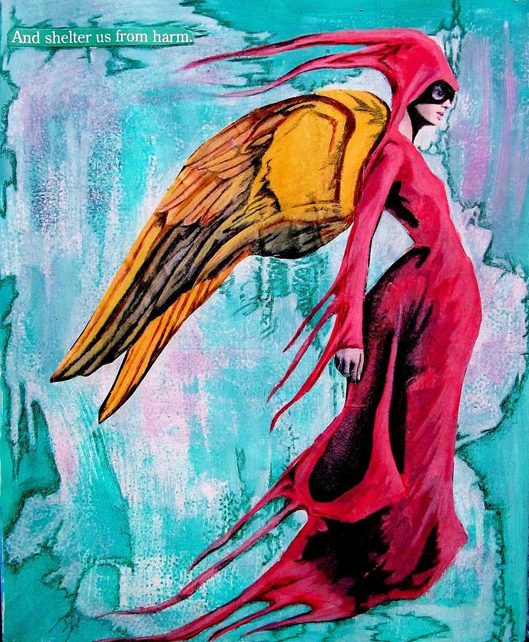 Angel 1 Navigating Ether Mixed Media by Maria Huntley