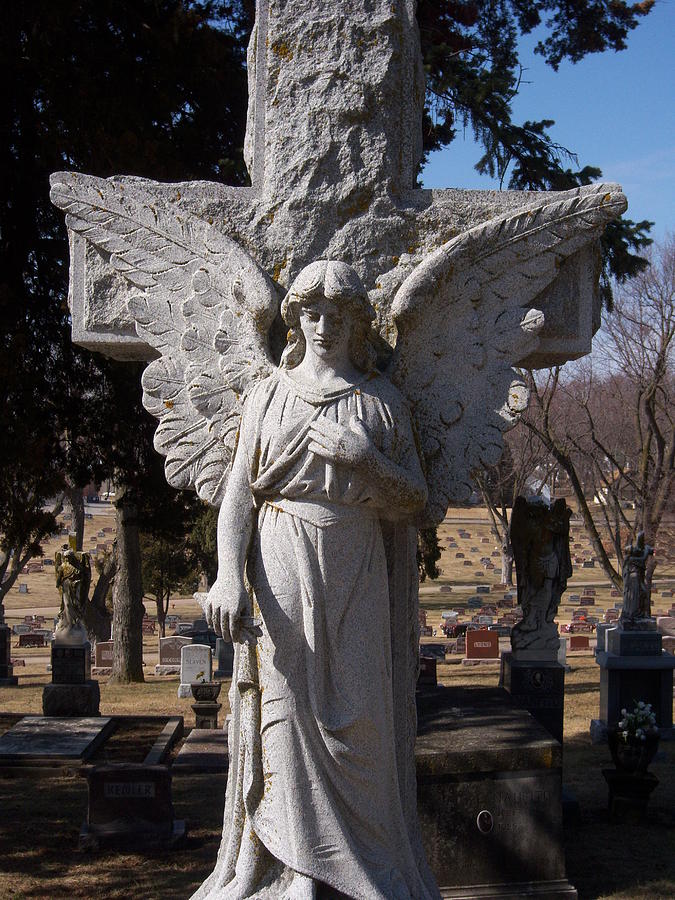 Angel and Cross Photograph by Cindy Fleener