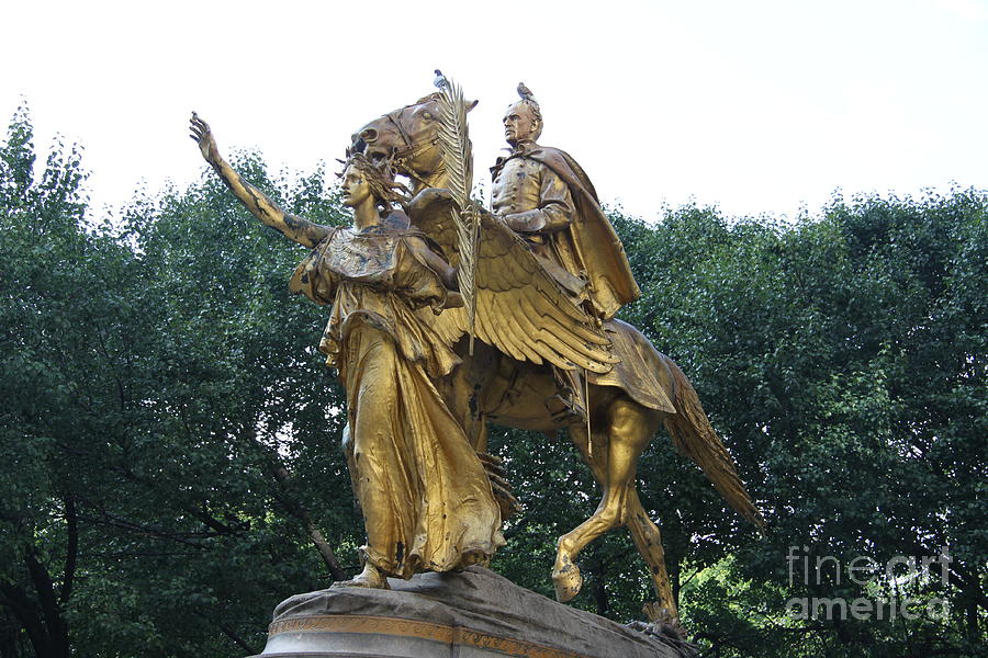 Central Park Photograph - Angel And Tecumseh Sherman by Christiane Schulze Art And Photography
