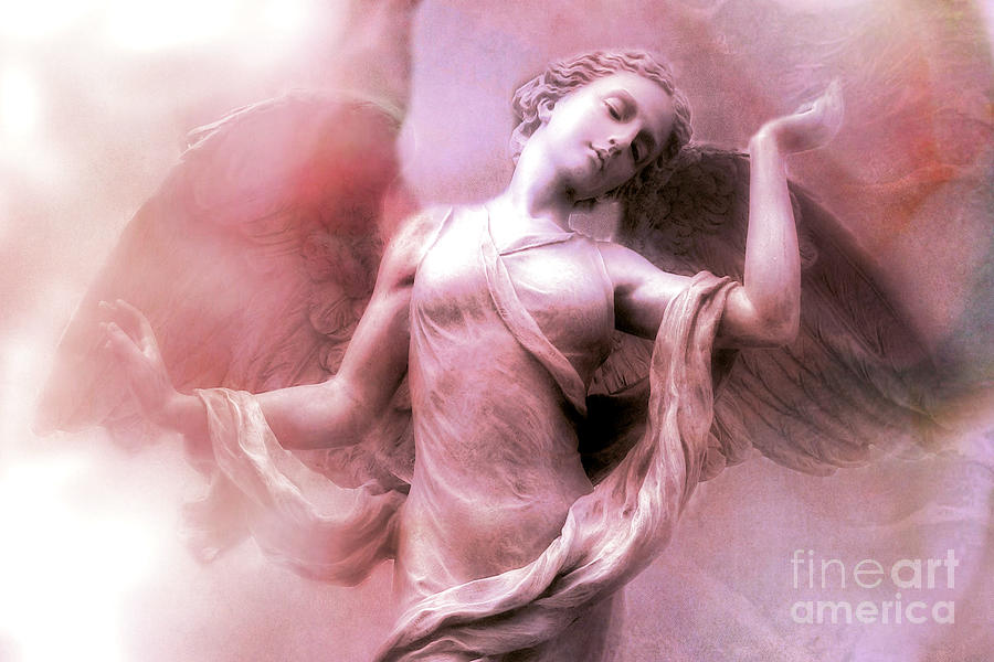 Angel Art Dreaming - Fantasy Ethereal Spiritual Angel Art Wings  Photograph by Kathy Fornal