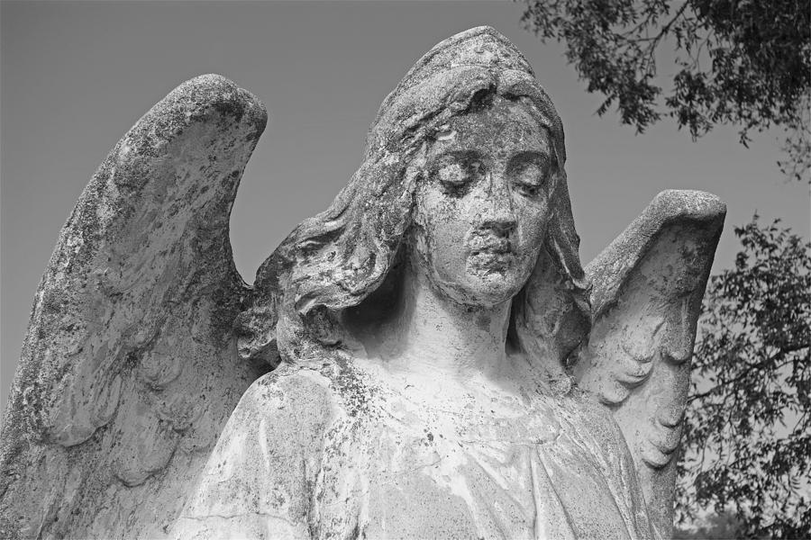 Angel Art - Gothic Cemetery Weathered Angel Photograph Photograph by Ann Powell