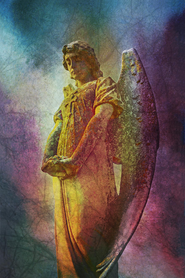 Angel Art - Weathered Statue  Photograph by Ann Powell