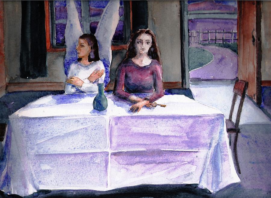 Angel At My Table  Painting by Trudi Doyle