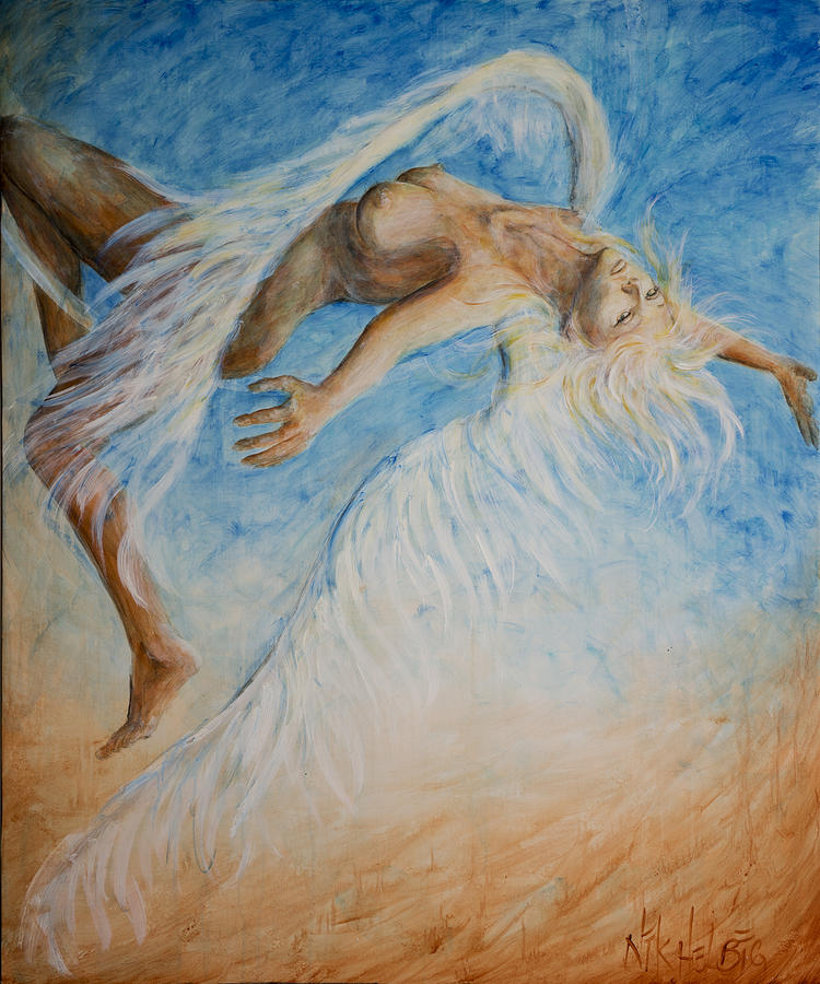 Nude Painting - Angel Blu Drifter by Nik Helbig