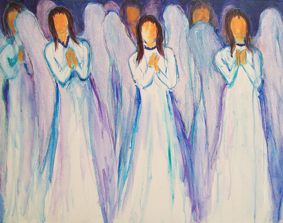 Angel Choir Painting by Sally Quillin