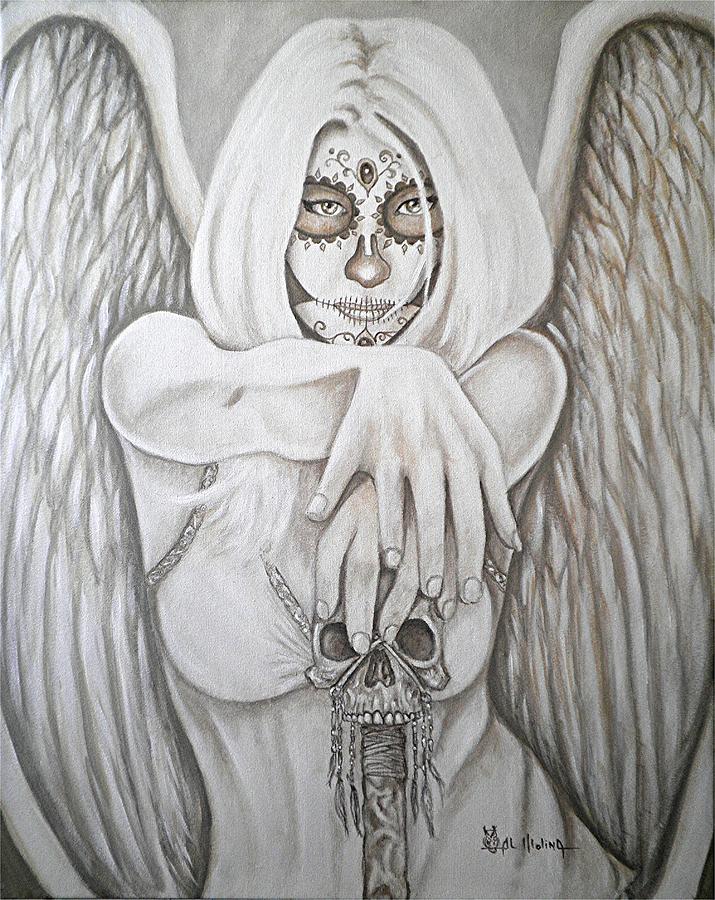 Angel en blanco me llama Painting by Al  Molina
