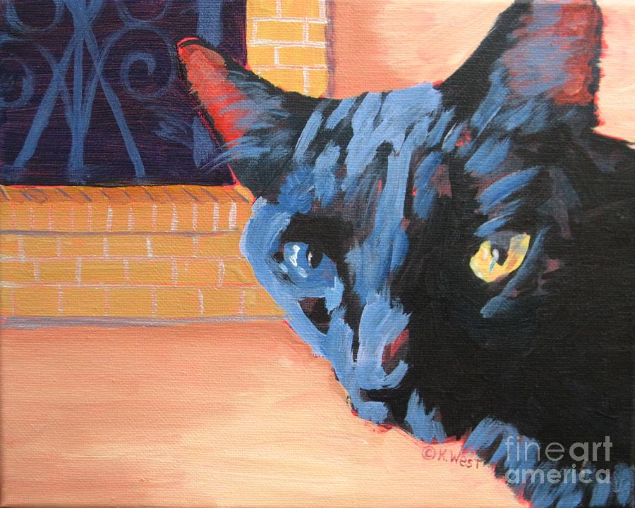 Cat Painting - Angel Eyes by Katrina West