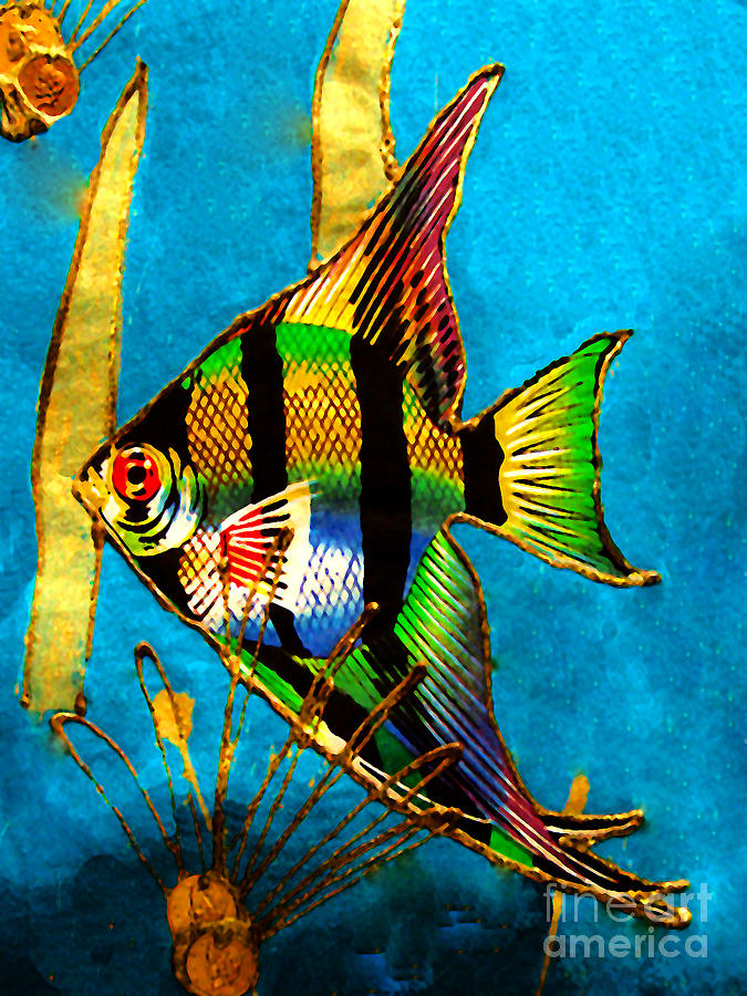 Angel Fish Watercolor Painting Photograph by Merton Allen Fine Art