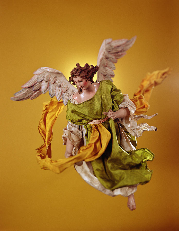 Clothing Photograph - Angel, From The Christmas Creche And Tree Terracotta & Cloth by Neapolitan School