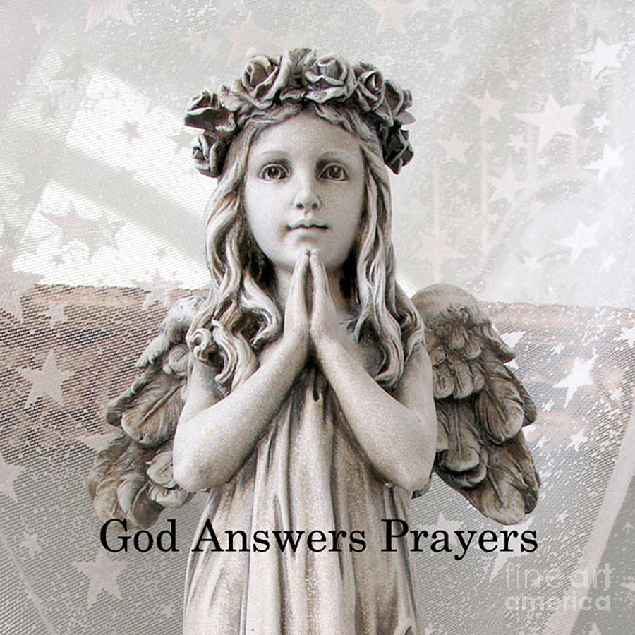 Angel Girl Photograph - Angel Girl Praying - Christian Angel Art - Little Girl Praying Angel Art - God Answers Prayers by Kathy Fornal