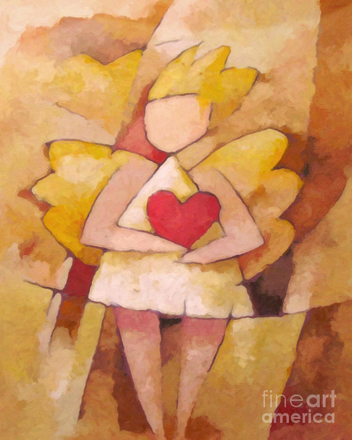 Fantasy Painting - Angel Heart by Lutz Baar
