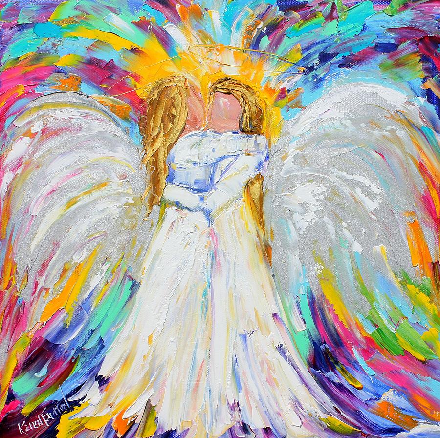Abstract Painting - Angel Hugs  by Karen Tarlton