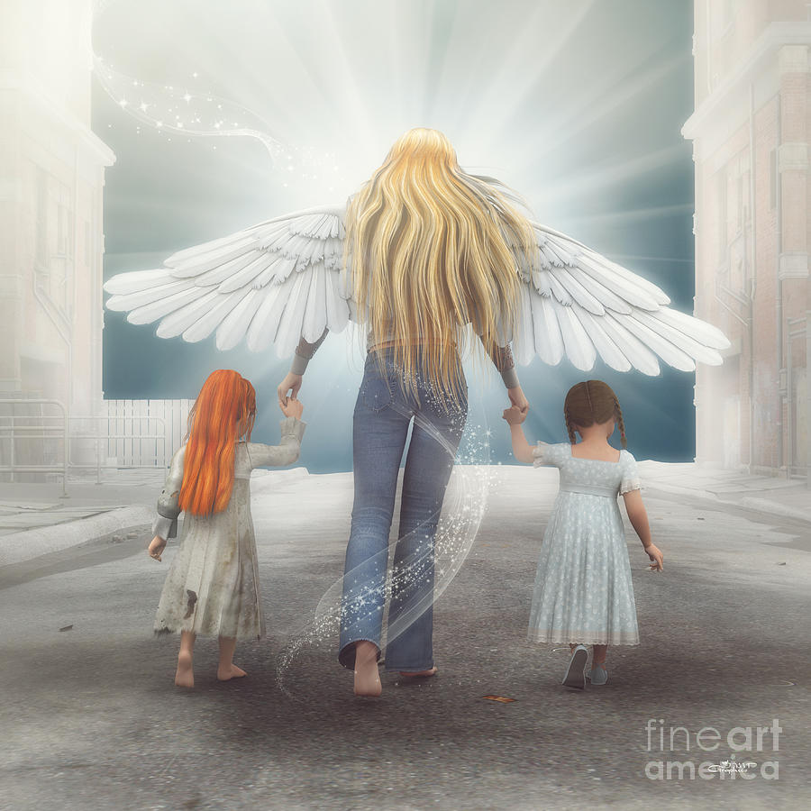 Angel in Blue Jeans Digital Art by Jutta Maria Pusl
