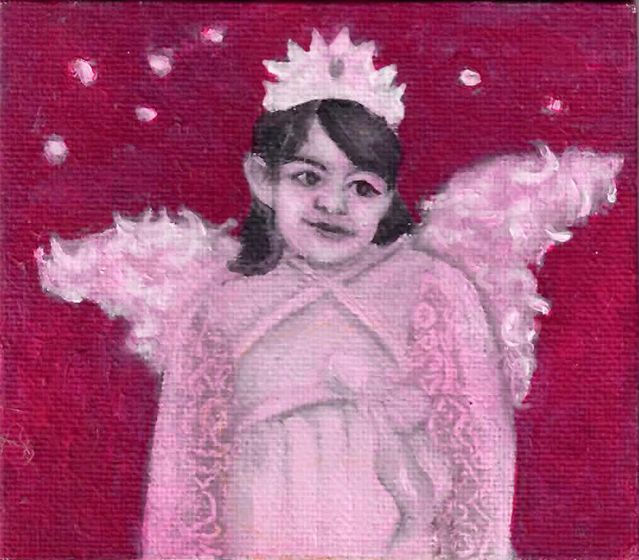 Angels Painting - Angel in training by Anne Cameron Cutri