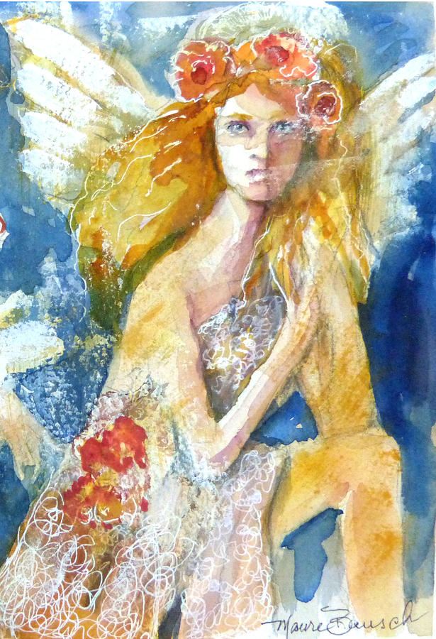 Portrait Painting - Angel in Waiting by P Maure Bausch