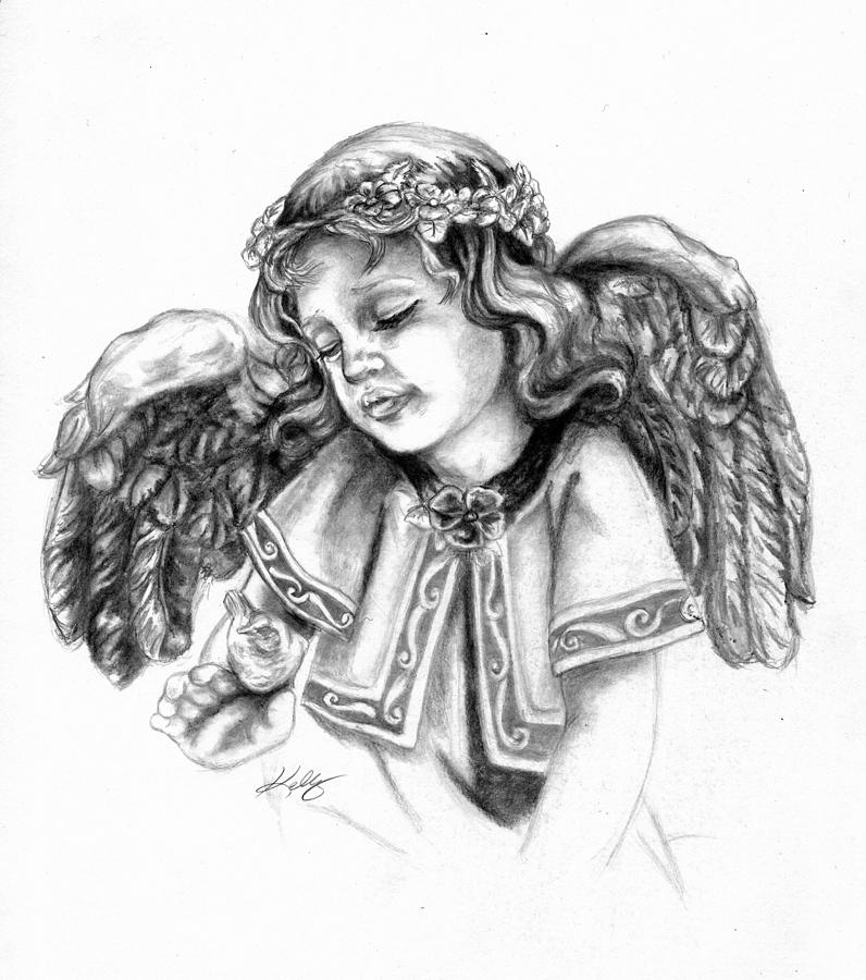 Angel Drawing by Kathleen Kelly Thompson