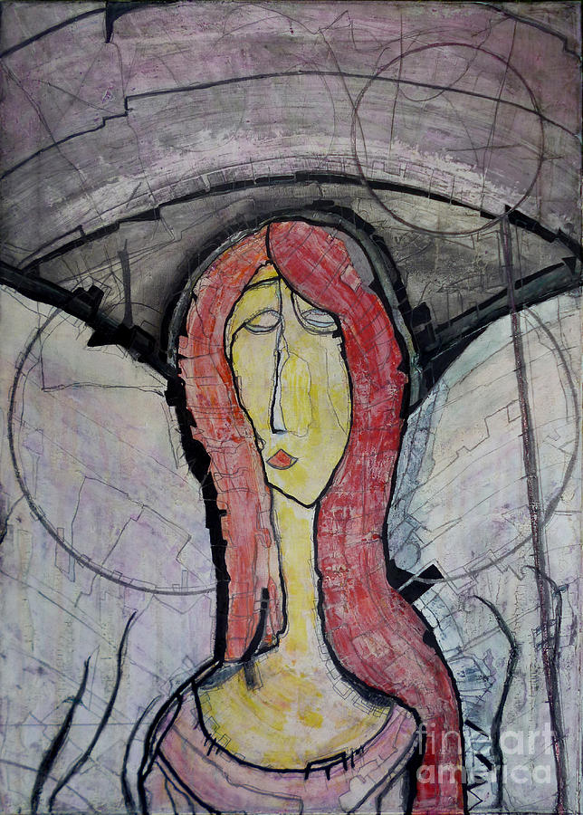 Abstract Painting - Angel by Lajos Andirko